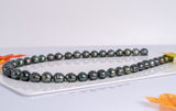 41pcs "Marua" Dark Green Purple Color Necklace - Circle 10-12mm AA quality Tahitian Pearl - Loose Pearl jewelry wholesale