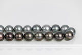 39pcs "Chocolate Flavour" Chocolate Silver Necklace - Semi-Round/Near-Round 11-12mm AA/A quality Tahitian Pearl - Loose Pearl jewelry wholesale