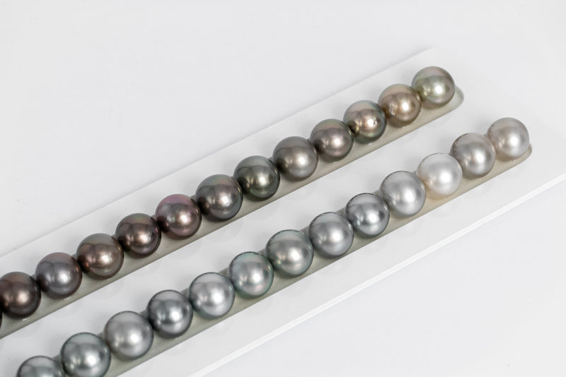 39pcs "Chocolate Flavour" Chocolate Silver Necklace - Semi-Round/Near-Round 11-12mm AA/A quality Tahitian Pearl - Loose Pearl jewelry wholesale