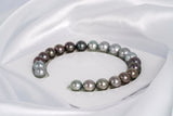 21pcs "Little Muddy" Mix Color Bracelet - Round/Semi-Round 8-10mm AAA quality Tahitian Pearl - Loose Pearl jewelry wholesale