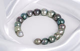 17pcs "Nature Precious" Multi Bracelet - Semi-Baroque 9-12mm AAA quality Tahitian Pearl - Loose Pearl jewelry wholesale