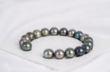 18pcs "Alpine" Multi Color Bracelet - Near-Round/Oval 10-11mm AA quality Tahitian Pearl - Loose Pearl jewelry wholesale