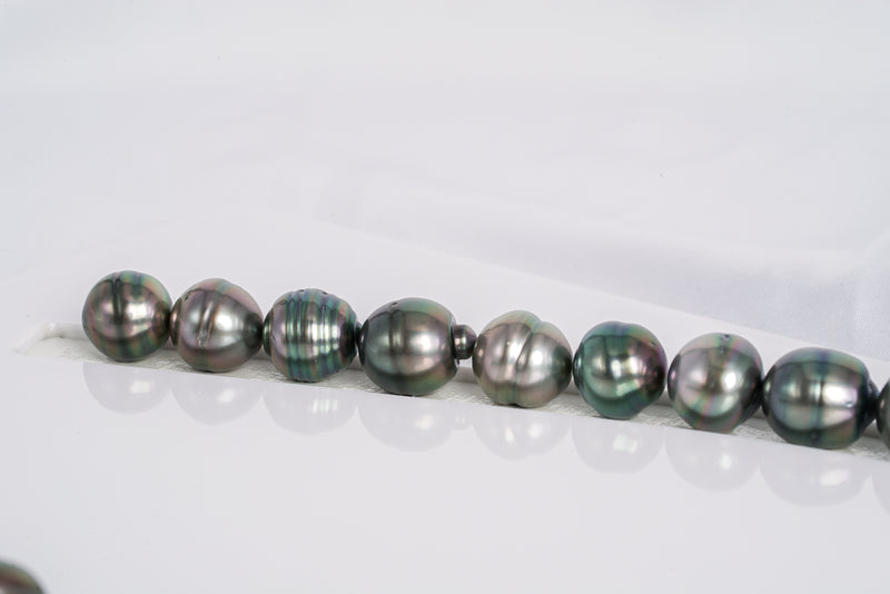 36pcs "RainStorm" Dark Mix Necklace - Circle 10-12mm AAA/AA quality Tahitian Pearl - Loose Pearl jewelry wholesale