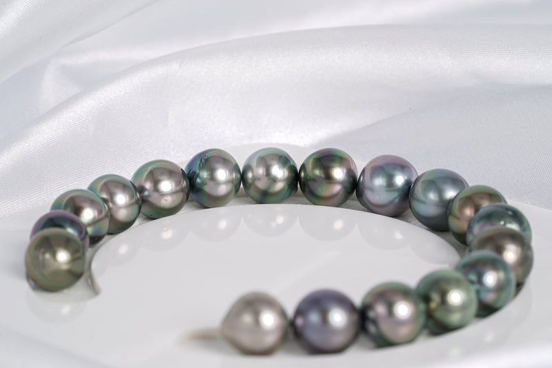 18pcs Multi Color Bracelet - Semi-Baroque 9-10mm AAA/AA quality Tahitian Pearl - Loose Pearl jewelry wholesale