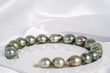 17pcs "The Choice" Apple Green Bracelet - Semi-Baroque 9-10mm AAA quality Tahitian Pearl - Loose Pearl jewelry wholesale