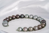 21pcs "Little Muddy" Mix Color Bracelet - Round/Semi-Round 8-10mm AAA quality Tahitian Pearl - Loose Pearl jewelry wholesale