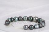 17pcs "Eresso" Dark & Light Mix Bracelet - Round 8-11mm AA/AAA quality Tahitian Pearl - Loose Pearl jewelry wholesale