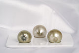 Pastel Yellow Trio Set - Semi-Baroque 11-12mm AAA/AA quality Tahitian Pearl - Loose Pearl jewelry wholesale