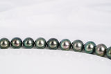 38pcs "Ambition I" Green Necklace - Semi-Round/Near-Round 10-12mm AA quality Tahitian Pearl - Loose Pearl jewelry wholesale