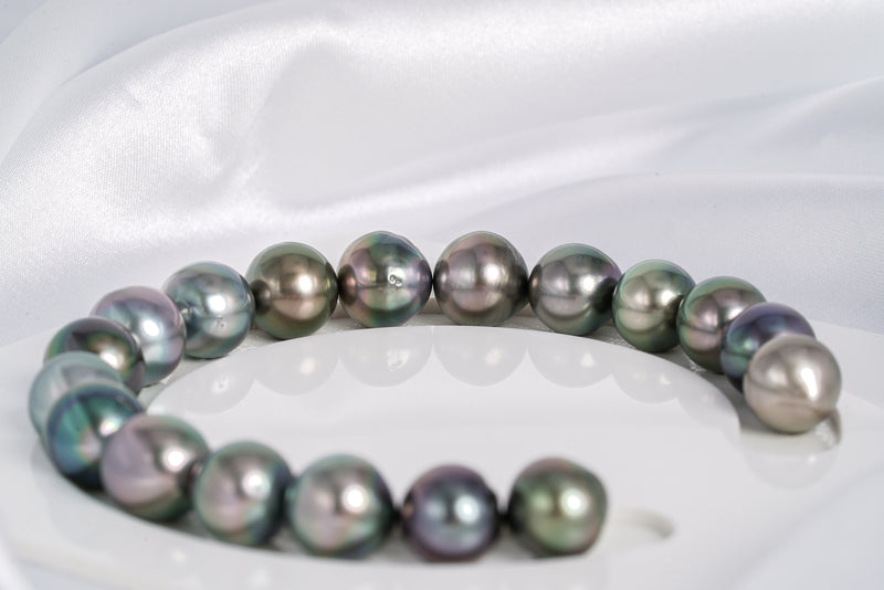 18pcs Multi Color Bracelet - Semi-Baroque 9-10mm AAA/AA quality Tahitian Pearl - Loose Pearl jewelry wholesale