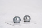 Silver Matched Pair - Round 13mm AAA/AA quality Tahitian Pearl - Loose Pearl jewelry wholesale
