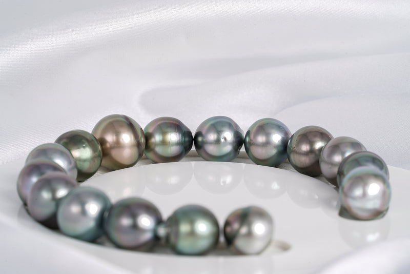 15pcs "Sketch" Mix Bracelet - Semi-Baroque/Circle 11-13mm AAA quality Tahitian Pearl - Loose Pearl jewelry wholesale