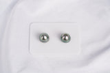 Green Matched Pair - SB/Drop 9mm AAA/AA quality Tahitian Pearl - Loose Pearl jewelry wholesale