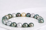 19pcs "Green Charm" Multi Bracelet - Round/Semi-Round 10mm AA quality Tahitian Pearl - Loose Pearl jewelry wholesale