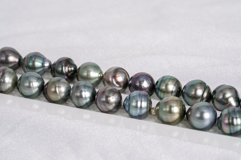 33pcs "Tornade" Mix Necklace - Circle 11mm AAA/AA quality Tahitian Pearl - Loose Pearl jewelry wholesale