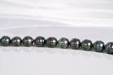 43pcs "Black Mirror" Dark Green Necklace - Circle 8-10mm AAA/AA quality Tahitian Pearl - Loose Pearl jewelry wholesale