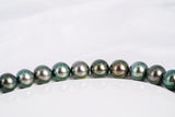 38pcs "Ambition I" Green Necklace - Semi-Round/Near-Round 10-12mm AA quality Tahitian Pearl - Loose Pearl jewelry wholesale