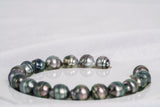 19pcs "Wheat" Peacock Mix Bracelet - Circle 9mm AAA quality Tahitian Pearl - Loose Pearl jewelry wholesale
