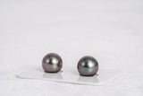Cherry Matched Pair - Semi-Round 11mm AAA quality Tahitian Pearl - Loose Pearl jewelry wholesale