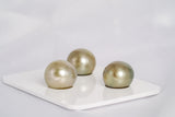 Pastel Yellow Trio Set - Semi-Baroque 11-12mm AAA/AA quality Tahitian Pearl - Loose Pearl jewelry wholesale