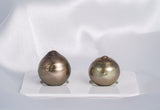 Bronze Pair - Circle/Semi-Baroque 13-14mm AA quality Tahitian Pearl - Loose Pearl jewelry wholesale