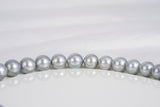 46pcs "Snow White" Light Grey Necklace - Semi-Round 8-11mm AA/AAA quality Tahitian Pearl - Loose Pearl jewelry wholesale