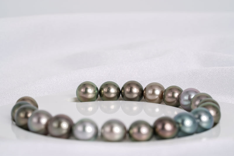 20pcs "Impulsive" Cherry Mix Bracelet - Round 9mm AA quality Tahitian Pearl - Loose Pearl jewelry wholesale