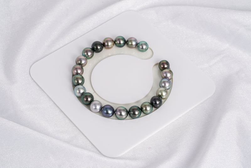 21pcs "Artemis" Multi Bracelet - Semi-Round 8mm AAA/AA quality Tahitian Pearl - Loose Pearl jewelry wholesale