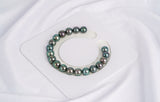 19pcs Dark Blue Green Bracelet - Round 8mm AA quality Tahitian Pearl - Loose Pearl jewelry wholesale
