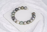 17pcs "LOOP" Light Mix Bracelet - Semi-Round/Near-Round 11mm AAA/AA quality Tahitian Pearl - Loose Pearl jewelry wholesale