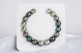 17pcs "Nature Precious" Multi Bracelet - Semi-Baroque 9-12mm AAA quality Tahitian Pearl - Loose Pearl jewelry wholesale