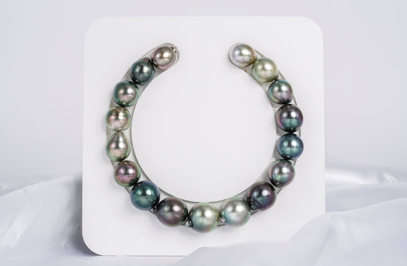 17pcs "Nature Precious" Multi Bracelet - Semi-Baroque 9-12mm AAA quality Tahitian Pearl - Loose Pearl jewelry wholesale