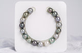 17pcs "LOOP" Light Mix Bracelet - Semi-Round/Near-Round 11mm AAA/AA quality Tahitian Pearl - Loose Pearl jewelry wholesale