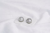 Silver Grey Matched Pair - Round 13mm AAA quality Tahitian Pearl - Loose Pearl jewelry wholesale