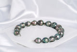 16pcs Green and Cherry Bracelet - Circle 8-10mm AAA quality Tahitian Pearl - Loose Pearl jewelry wholesale