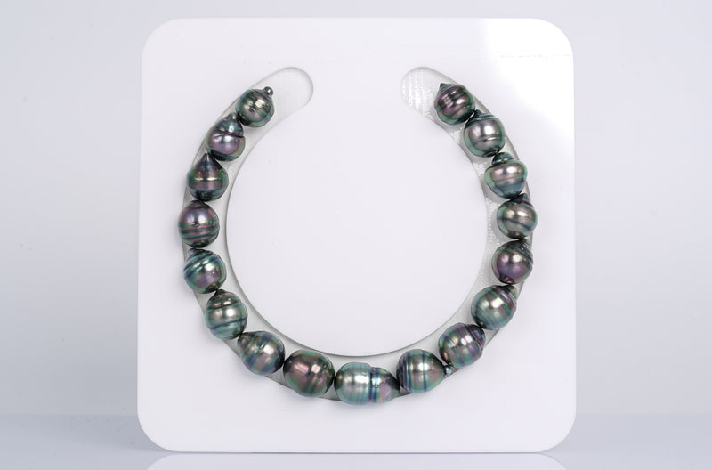 17pcs Dark Green Cherry Bracelet - Circle 8-10mm AAA quality Tahitian Pearl - Loose Pearl jewelry wholesale
